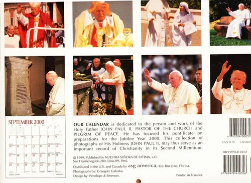 Papa Juan Pablo II Jubileo 2000 Calendario Edición de Coleccionista - NUEVO/SELLADO - Imagen 4 de 5