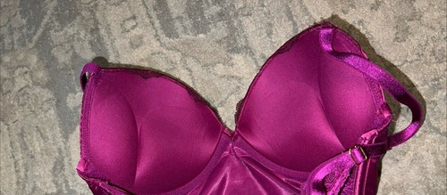 New Victorias Secret Long Line Bombshell +2 Cups Bra Corset Sz 32C Pink Plum - Picture 3 of 7