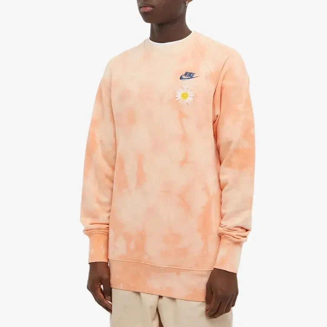 Nike Tie Dye Sweatshirt In Washed Crimson Orange Size XS