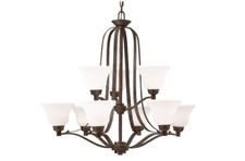 Kichler 1784 Langford 9 Light 33" Wide 2-Tier Chandelier - Bronze