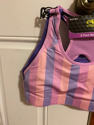 NEW GIRL'S SIZE XXL ATHLETIC WORKS 2 PACK REVERSIBLE SPORTS BRAS BAND SIZE 38 - Picture 2 of 10