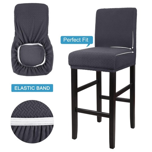 Stretch Bar Stool Covers for Counter Short Back Chair Covers - Picture 4 of 14