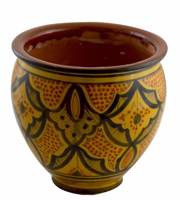 Flower Pot Moroccan Spanish Garden Drain Hole Ceramic Terracotta Planter  Plant | eBay