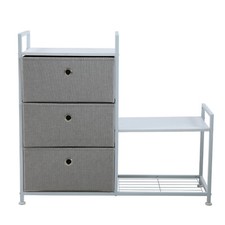 RUNA 3-Schubladen-Regal Universales Regalsystem Metall Vliesstoffschubladen 
