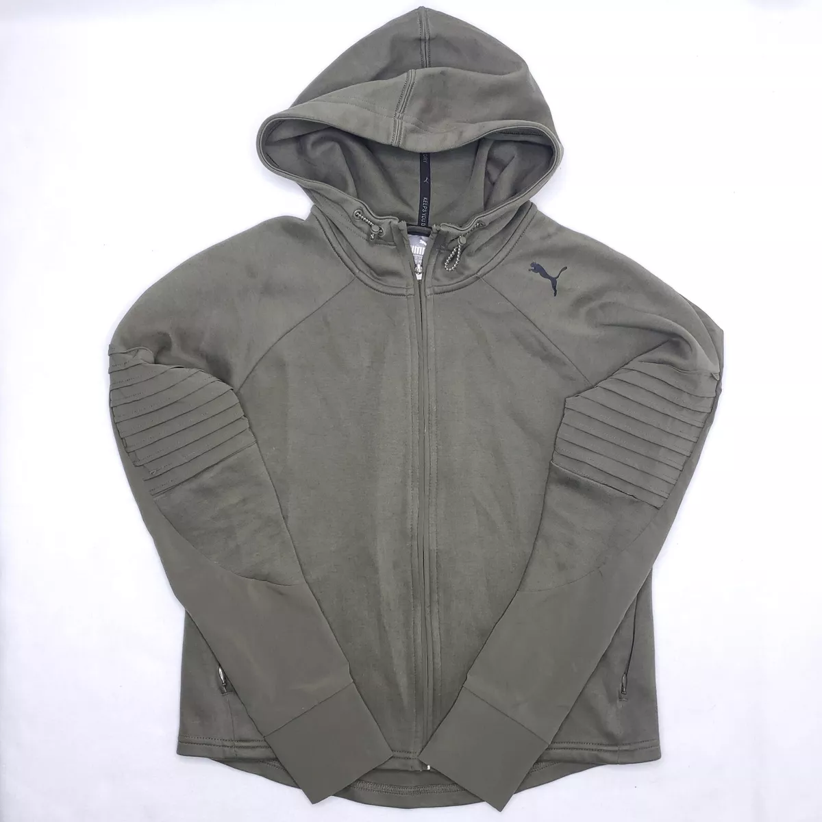 Puma hoodie deals olive green