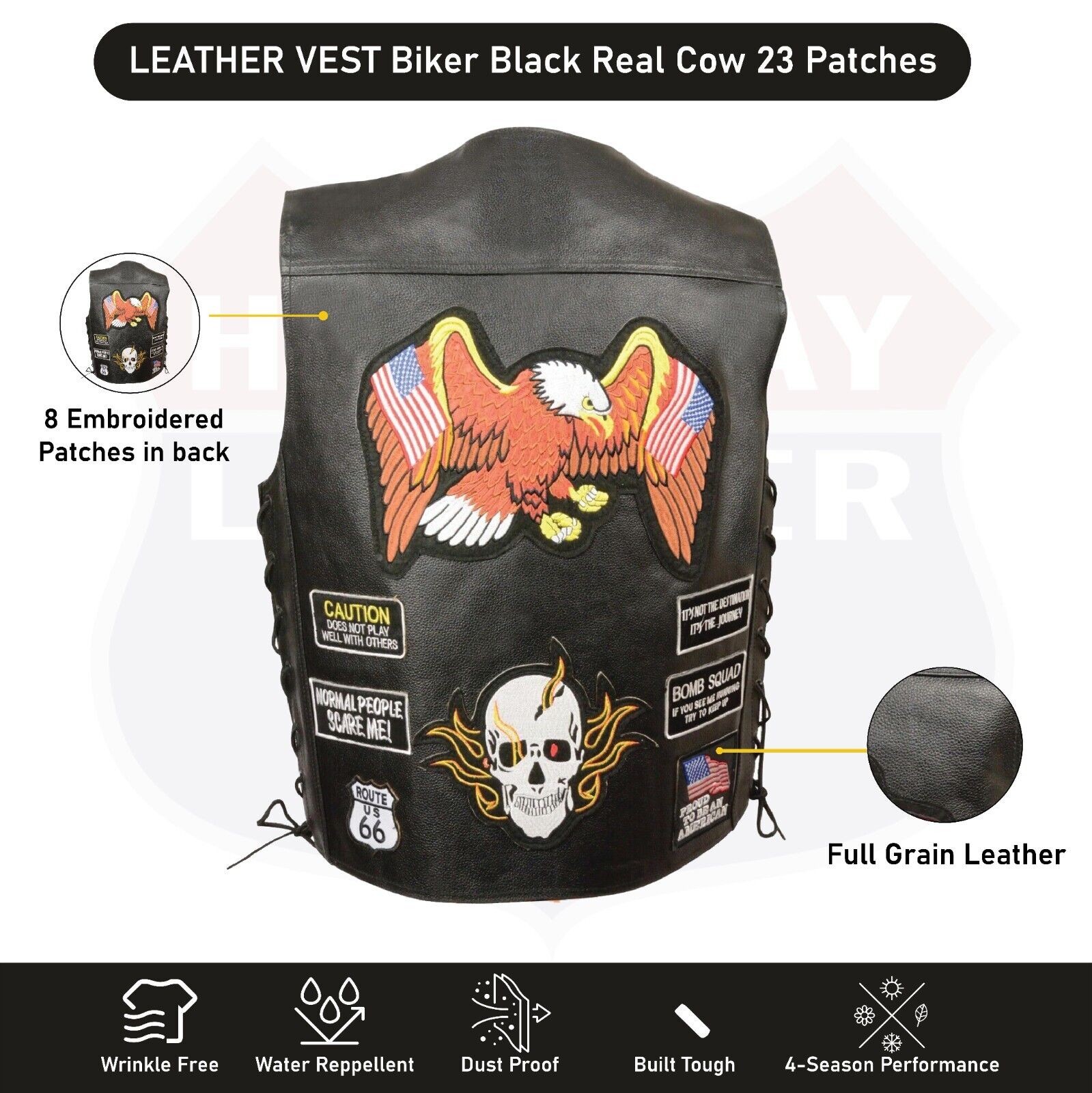 Back patches for jackets, biker scull patches, large patches white, red,  black 126752 in online supermarket