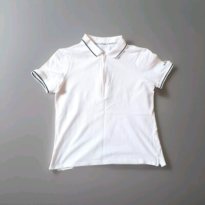 Rolex X Wimbledon Womans White Half Zip Polo Shirt Size Large UK