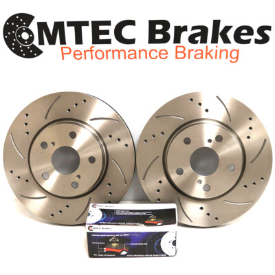 Ford Mondeo MK3 models 00-07 Front Brake Discs MTEC Pads Drilled Grooved