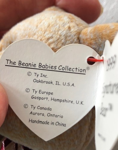 Ty Beanie Babys SELTEN braun 1999 SIGNATUR Bär Hologramm Etikett kein Gedicht NICHT MEHR PRODUZIERT! - Bild 8 von 14