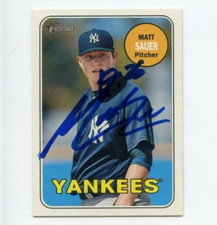 MATT SAUER SIGNED 2018 TOPPS HERITAGE MINOR LEAGUE BASEBALL CARD AUTO
