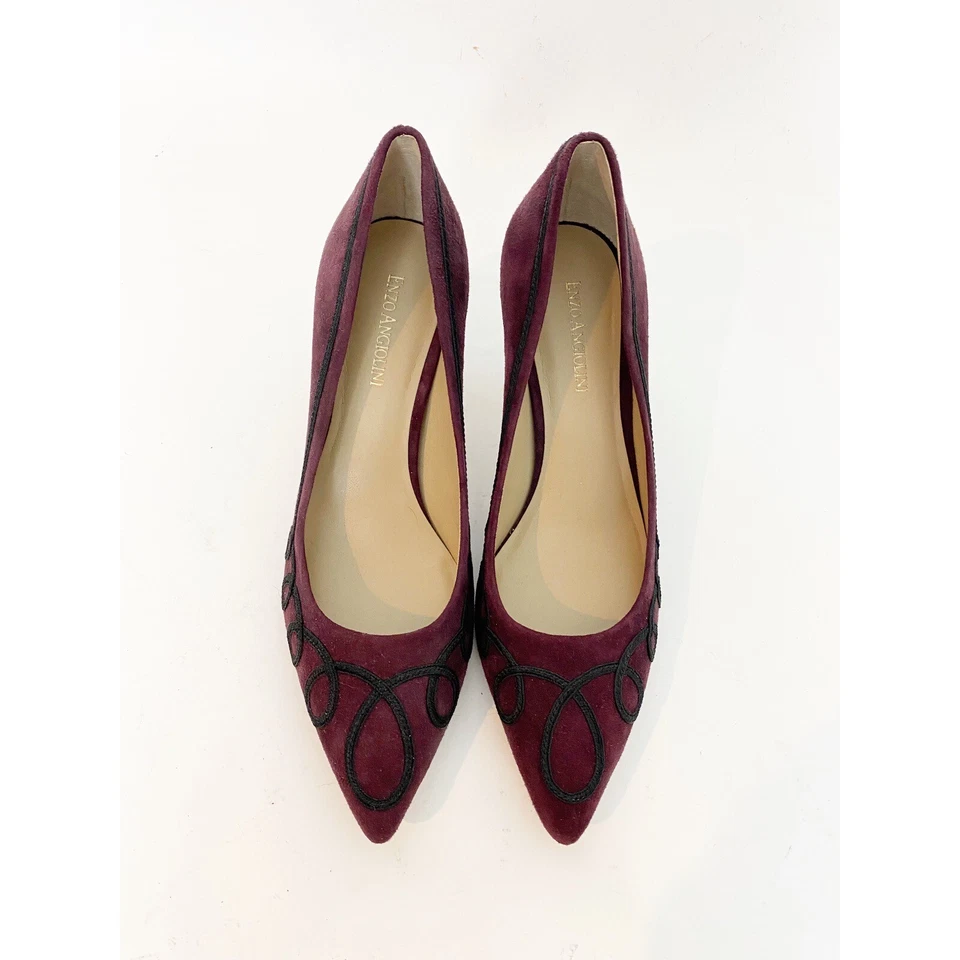 Tacones de gamuza borgoña Enzo Angiolini para mujer talla 9 M Foto 2 de 4