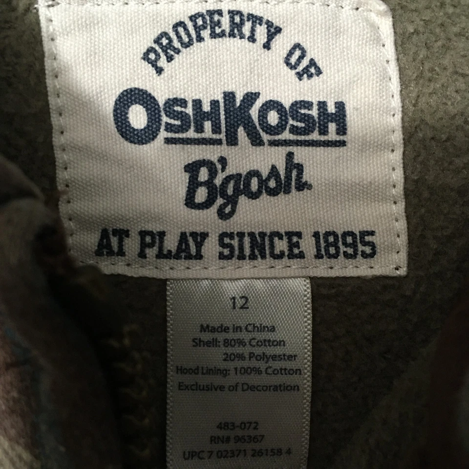 Sudadera con capucha para niños OSH KOSH B'GOSH talla AZUL MARINO. 12 cuadros bordados 95 Foto 3 de 4