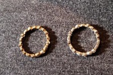 Rings Sterling Silver Bands With Clear Stones and Shells Size 8 