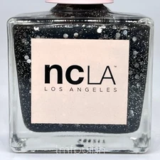Brand New NCLA Nail Polish - Black with Silver Glitter (No Label)
