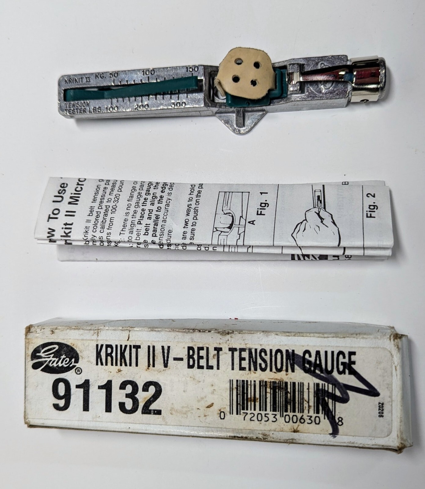 Vintage Gates Krikit VBelt Tension Gauge 91132 74010072 Box