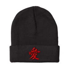 Beanies for Men Japanese Love Style 2 Embroidery Winter Hats Women Skull Cap