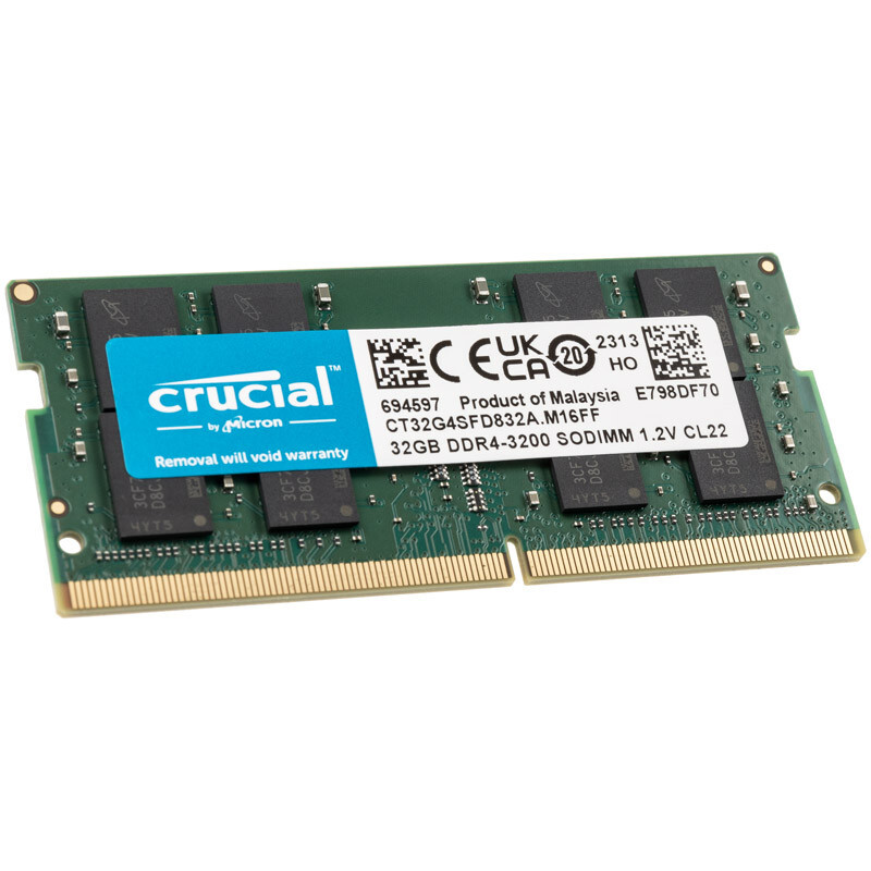 Crucial DDR4 module 32 GB SO-DIMM 260-pin 3200 MHz / CT32G4SFD832A