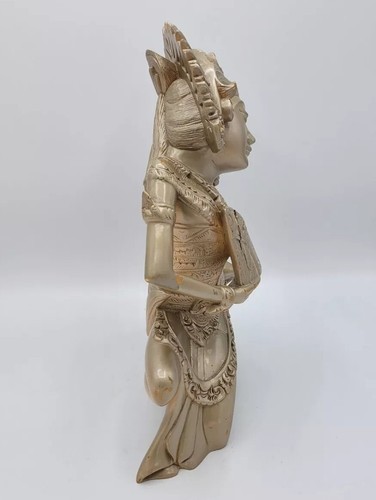 Vintage Art Deco Bali Wood Sculpture Carving Dancer Wooden Indonesian - Picture 6 of 11