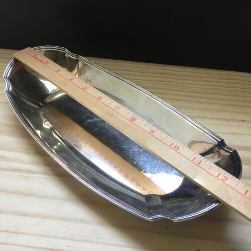 Vintage 1960s Wilcox High-end EPNS W.M. Mounts Silver Oval Bread Tray 12.5" x6" - Picture 3 of 5