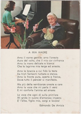 Cartolina Con Poesia A Mia Madre Di Edmondo De Amicis 1967 Ebay