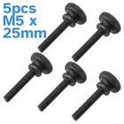 <!--F#f_0-->5pcs M5 x 25mm Black Steel Thumb Screws Knurled Head Nut Lock Clamp Hand Tighten<!--F/-->