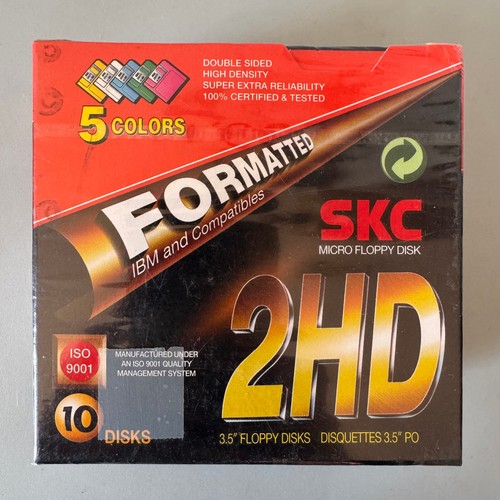 10x SKC Floppy Disks 2HD 3.5" 1.44Mb IBM Formatted 5 Colors Diskettes - NEW - 第 1/3 張圖片