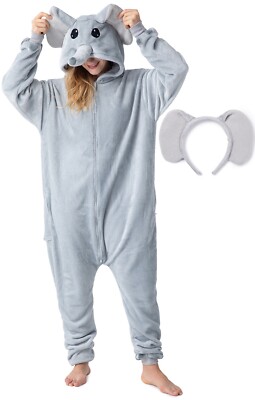 Elefanten-Kostüm für Erwachsene Karneval Onesie Damen Herren Elefant Fasching