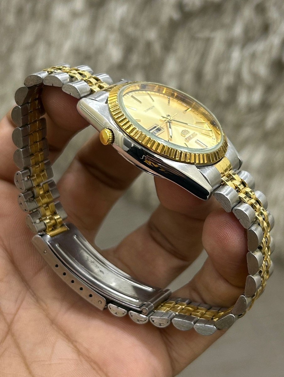 Rare Seiko 5 Automatic 17 jewel Gold Dial(change)Japan made Mens