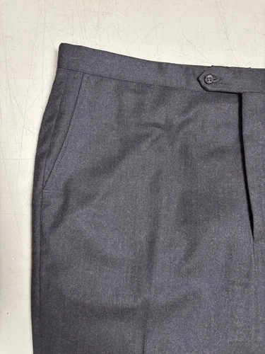 Wool Flannel Pants Mens 38x31 Brown Dress Trousers Vintage Old Money High Rise image 2