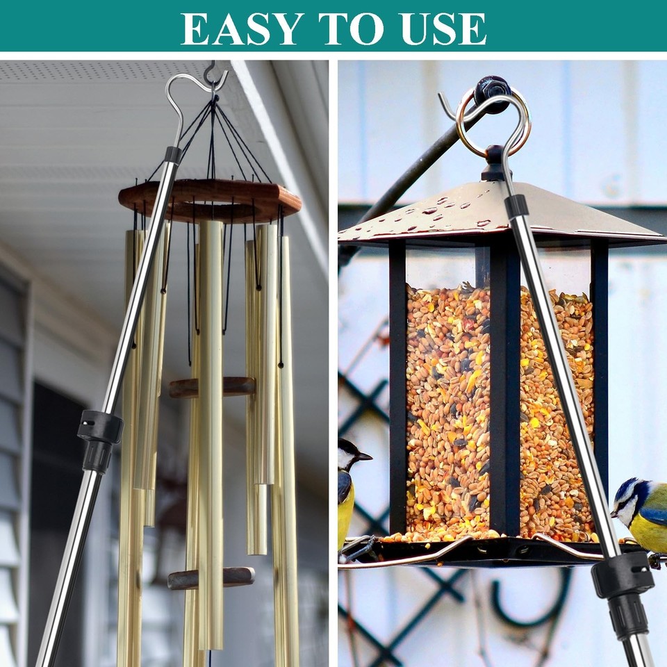 Clothes Hanger Reaching Hook Telescopic Adjustment clothes hook pole ...