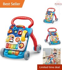 Sit-to-Stand Baby Walker Plastic Blue Toddler Learning Activity Center