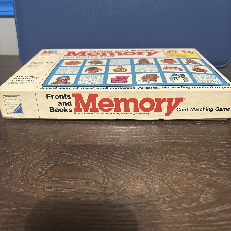 VINTAGE Fronts and Backs Memory Game COMPLETE Milton Bradley 1984 Matching - Image 2 of 4