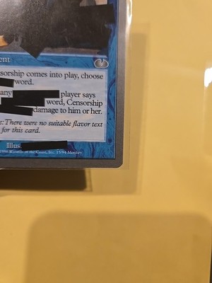 censorship mtg card Censorship | Unglued