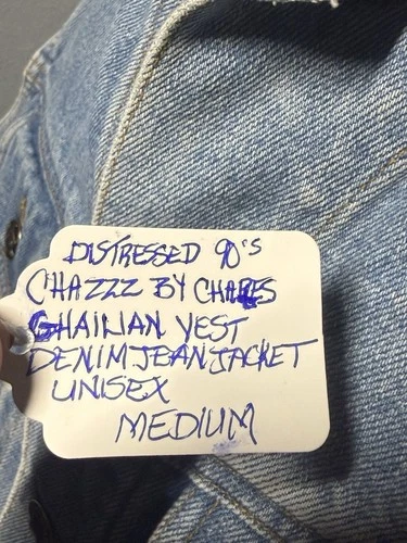 Vintage 90s Chazzz by Charles Ghailian Custom NY Yankees Denim Vest - Size M image 4