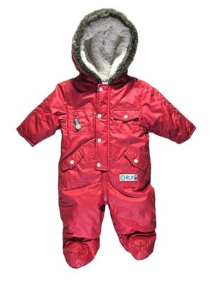 Red Snowsuit ROCHA LITTLE ROCHA Pramsuit Baby Boys Girls Fleece Lined 0-3 Months