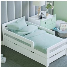 Junior Vida Taurus Solid Pine Wood Toddler Bed With Underbed Storage Drawer, Whi