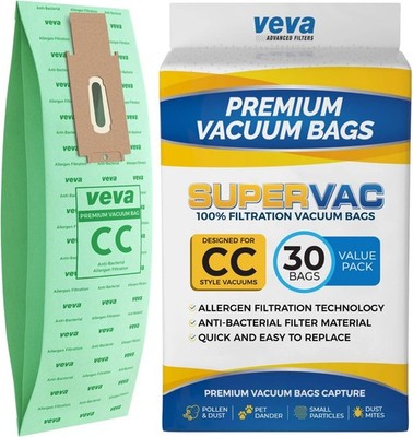 VEVA Type CC Vacuum Bags 30 Pack for Oreck XL Upright 2000 9000 Series
