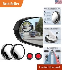 2pcs Round Blind Spot Mirror Hd Glass And Abs Housing Convex Wide Angle Rear...