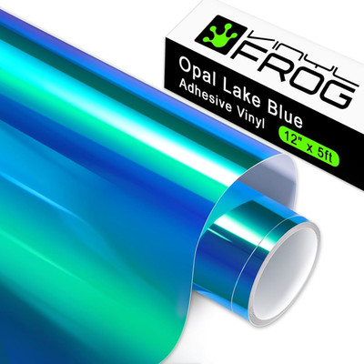 Holographic Adhesive Vinyl Opal Lake Blue Craft Permanent Vinyl Roll 12''X60'' for