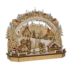 Kurt S. Adler Kurt Adler 18-Inch Battery-Operated LED Village Tablepiece, Tan