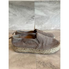 Sam Edelman Size 9 Tan-Taupe Suede Carrin Platform Espadrille Slip-On Shoes