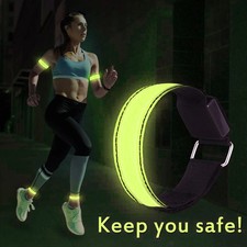 4pcs Reflective Arm Bands Adjustable Luminous Bands For Night Cycling