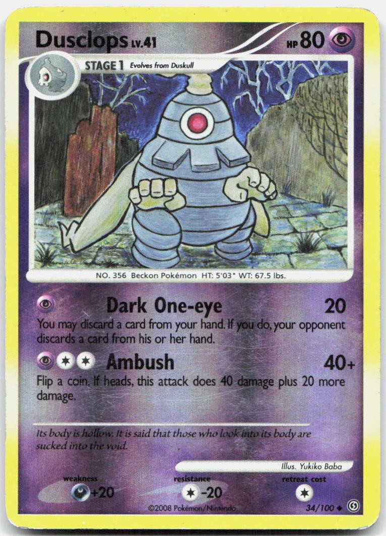 Dusclops 34/100 Uncommon Stormfront Pokemon Reverse Holo Moderately Played