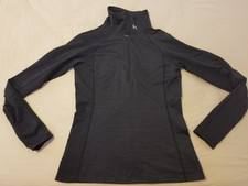 Womens Under Armour Half Zip Sweater L Large Black Athletic Gym Workout