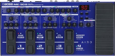 Boss ME-90B Bass Multi Effekt Gerät digital AIRD Preamp XLR Pedal Board 8 Taster