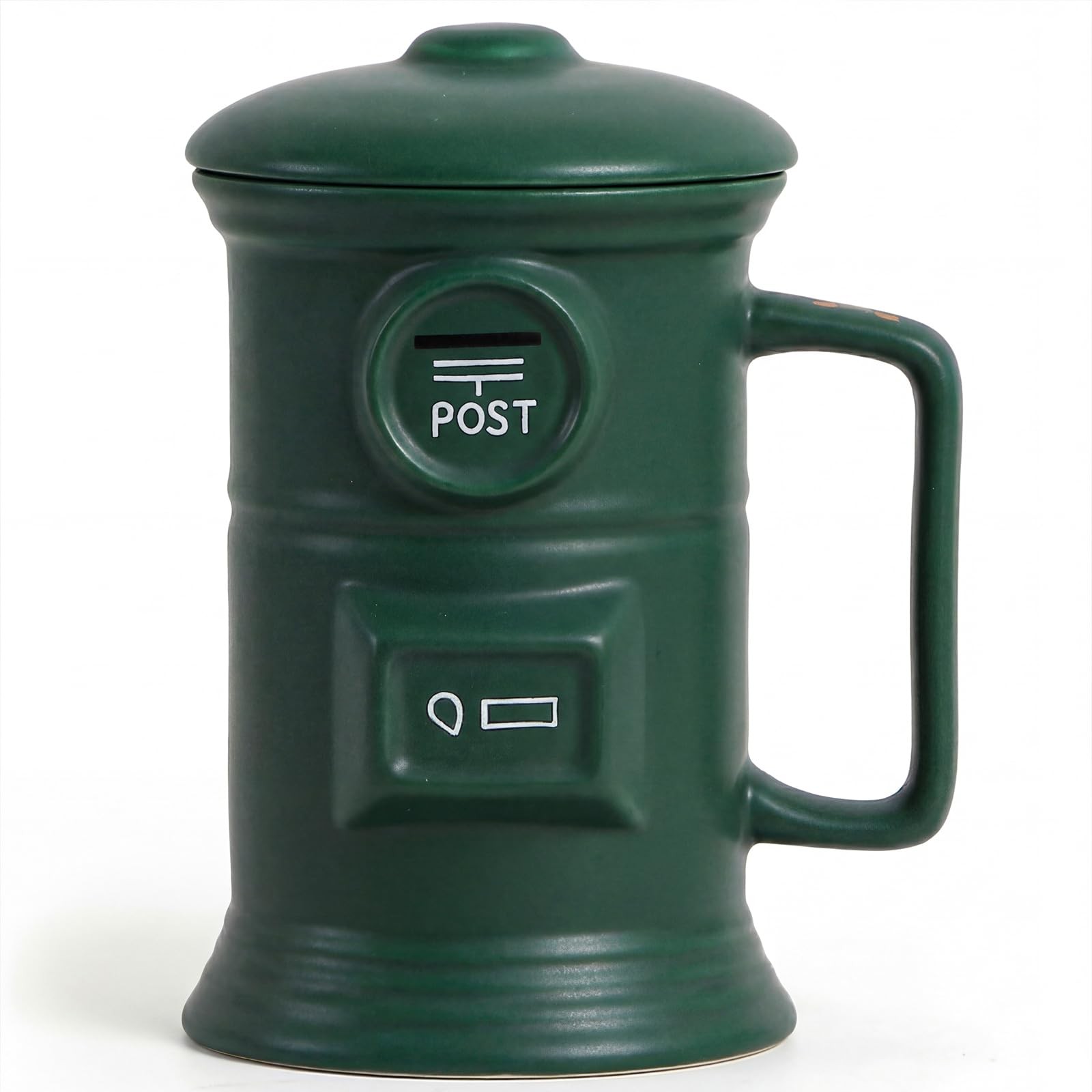Mug Boîte aux Lettres en Céramique 350ml avec Couvercle Hermétique pour Garder le Café Chaud