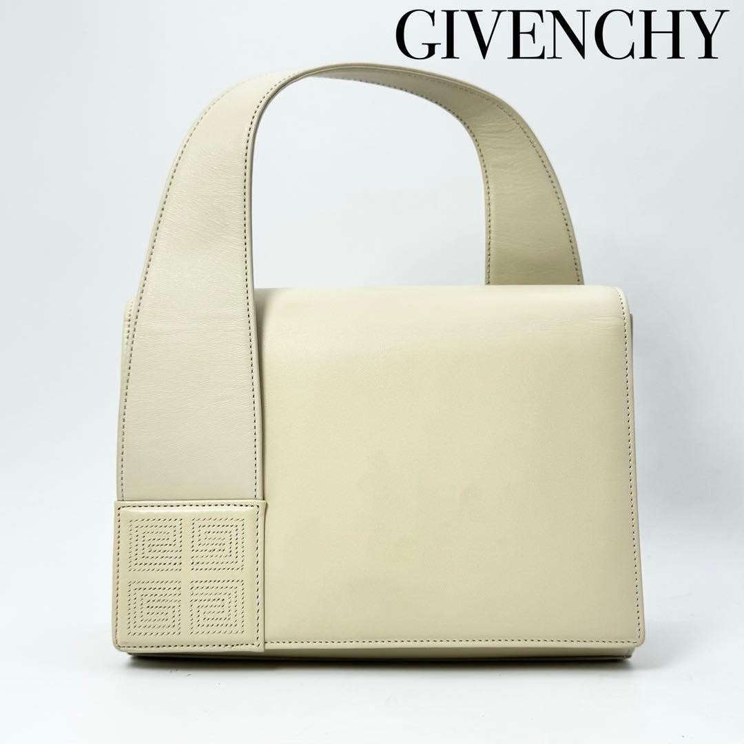 Givenchy Women’s Beige Leather One Handle Handbag Authentic Vintage