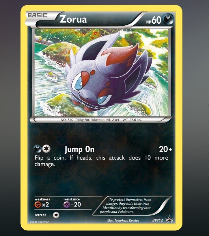 Zorua BW12 Black & White Holo 