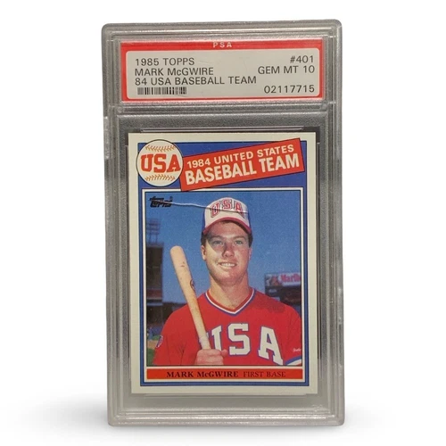 1985 Topps #401 Mark McGwire – 1984 USA Baseball Team – PSA Authenticated