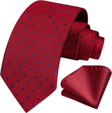 Polka Dot Ties for Men Classic Silk Ties and Pocket Square Formal Business Neckt